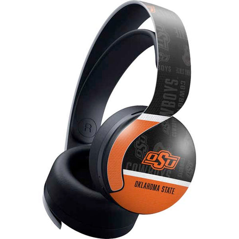 Oklahoma State University Split Jersey PULSE 3D Wireless Headset for PS5 Skin