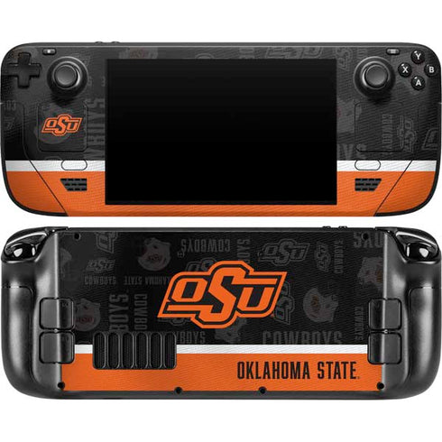 Oklahoma State University Split Jersey Steam Deck Handheld Gaming Computer OLED Skin