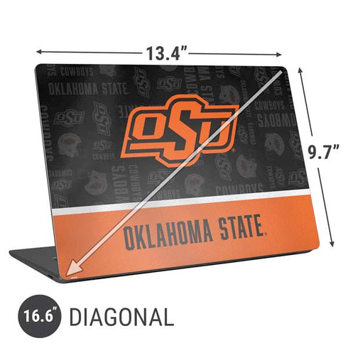 Oklahoma State University Split Jersey Universal Laptop 16.6in (13.4 x 9.7in) Skin