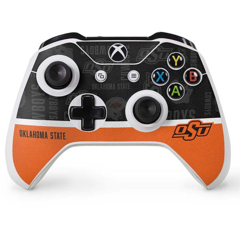 Oklahoma State University Split Jersey Xbox One S Console and Controller Bundle Skin
