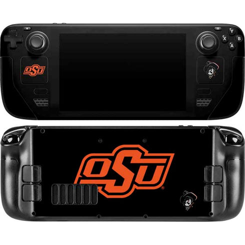 Oklahoma State University OSU on Black Steam Deck Handheld Gaming Computer Skin