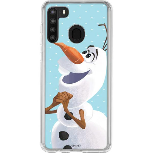 Disney Frozen Olaf Polka Dots Galaxy A21 Clear Case