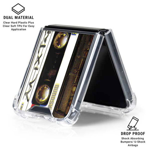 Old Mixtape Galaxy Z Flip7 Clear Case