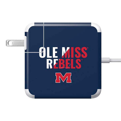 University of Mississippi Ole Miss Rebels 85W Power Adapter (15 and 17 inch MacBook Pro Charger) Skin