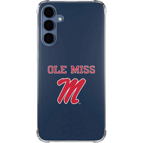 University of Mississippi Ole Miss Blue Galaxy A35 5G Clear Case