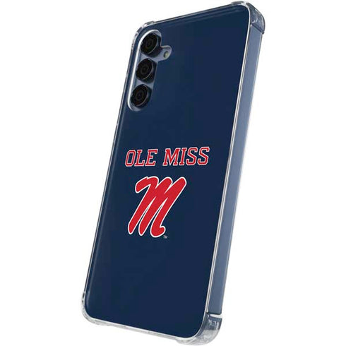 University of Mississippi Ole Miss Blue Galaxy A35 5G Clear Case