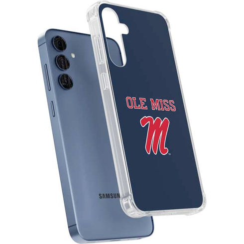 University of Mississippi Ole Miss Blue Galaxy A35 5G Clear Case