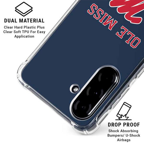 University of Mississippi Ole Miss Blue Galaxy A36 5G Clear Case