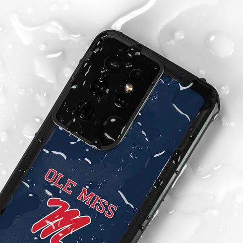 University of Mississippi Ole Miss Blue Galaxy S24 Ultra Waterproof Case