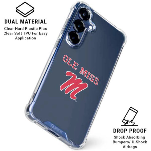 University of Mississippi Ole Miss Blue Galaxy S25 FE Clear Case