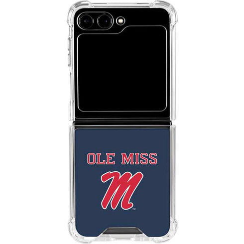 University of Mississippi Ole Miss Blue Galaxy Z Flip6 Clear Case