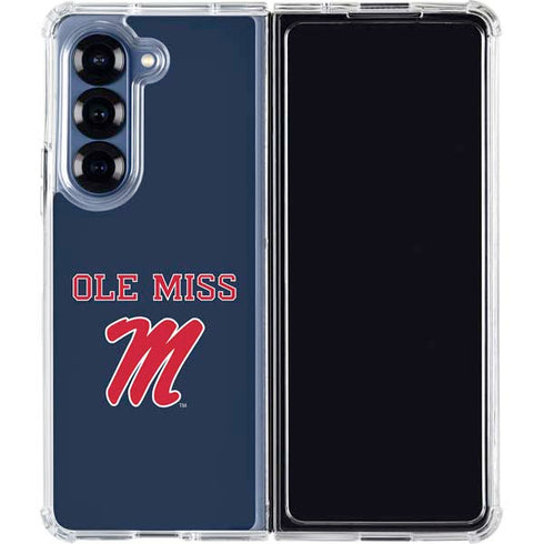 University of Mississippi Ole Miss Blue Galaxy Z Fold7 Clear Case