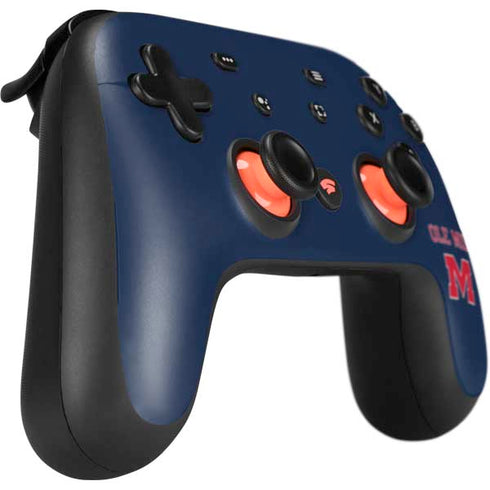 University of Mississippi Ole Miss Blue Google Stadia Controller Skin