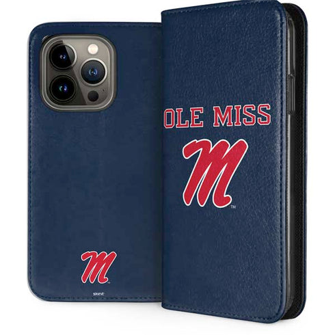 University of Mississippi Ole Miss Blue iPhone 14 Pro Folio Case