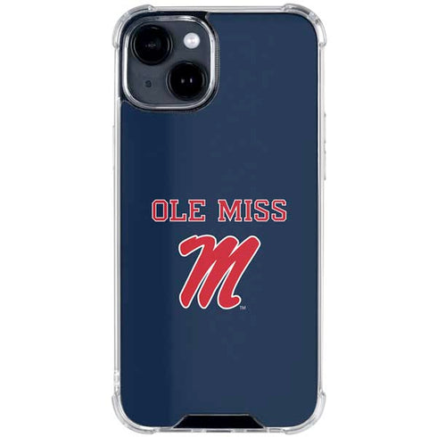 University of Mississippi Ole Miss Blue iPhone 15 Clear Case