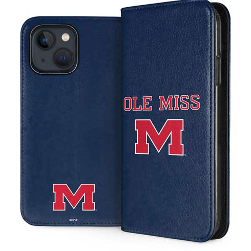 University of Mississippi Ole Miss Blue iPhone 15 Plus Folio Case