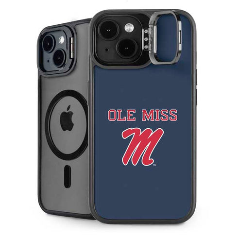 University of Mississippi Ole Miss Blue iPhone 15 Plus Kickstand Case