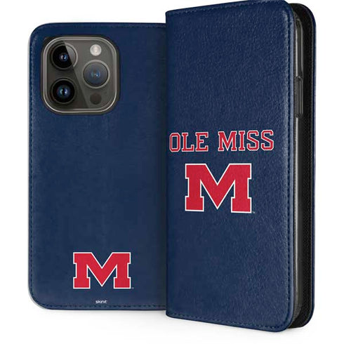 University of Mississippi Ole Miss Blue iPhone 15 Pro Folio Case