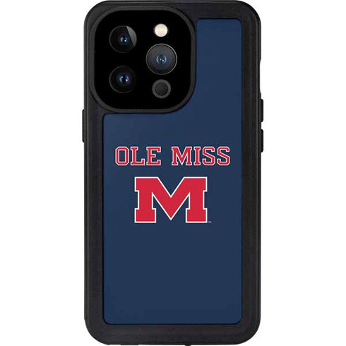 University of Mississippi Ole Miss Blue iPhone 15 Pro Waterproof Case