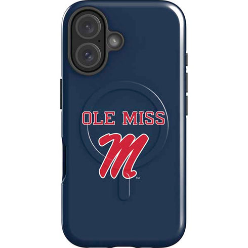 University of Mississippi Ole Miss Blue iPhone 16 Plus Magsafe Impact Case