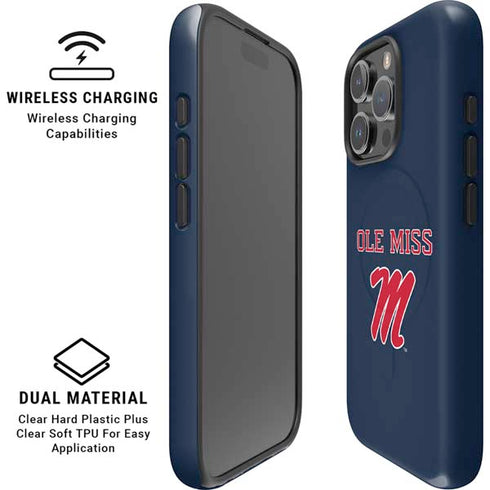 University of Mississippi Ole Miss Blue iPhone 16 Pro Magsafe Impact Case