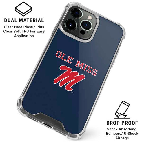 University of Mississippi Ole Miss Blue iPhone 16 Pro Max Clear Case