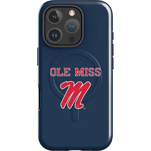 University of Mississippi Ole Miss Blue iPhone 16 Pro Max Magsafe Impact Case