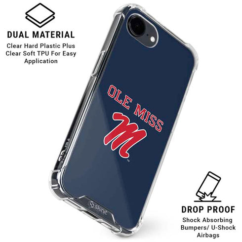 University of Mississippi Ole Miss Blue iPhone 16e Clear Case