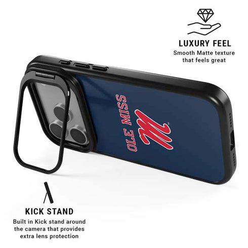 University of Mississippi Ole Miss Blue iPhone 17 Pro Max Kickstand Case