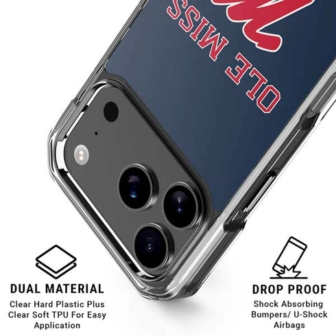 University of Mississippi Ole Miss Blue iPhone 18 Pro Clear Case