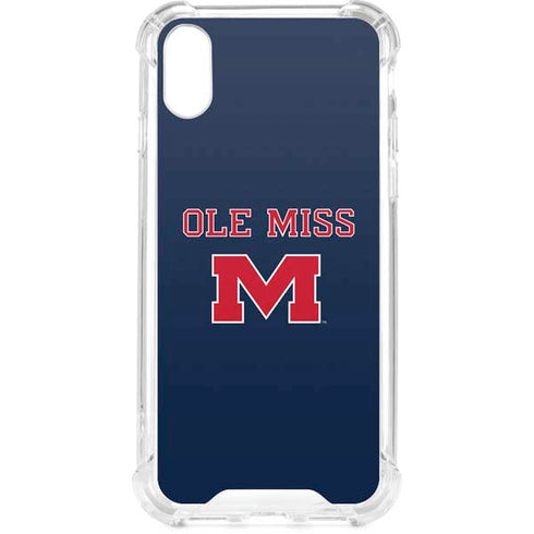 University of Mississippi Ole Miss Blue iPhone XS Clear Case