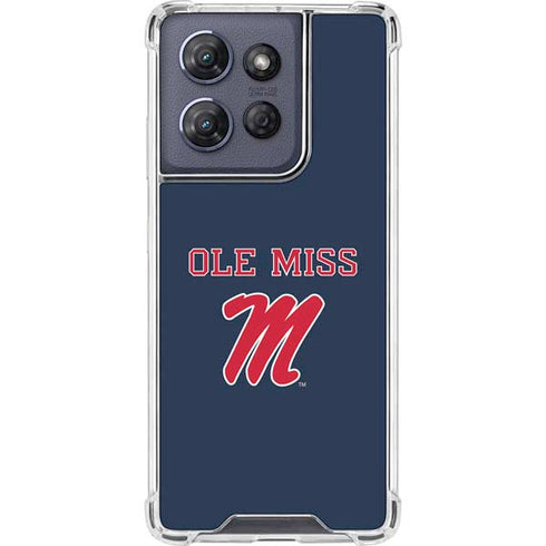 University of Mississippi Ole Miss Blue Moto G 5G (2025) Clear Case