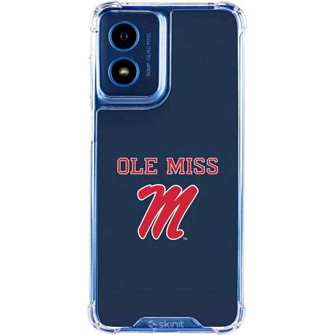 University of Mississippi Ole Miss Blue Moto G 5G (2024) Clear Case