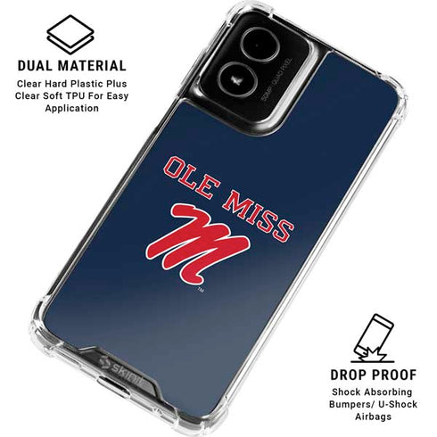 University of Mississippi Ole Miss Blue Moto G Power 5G (2024) Clear Case