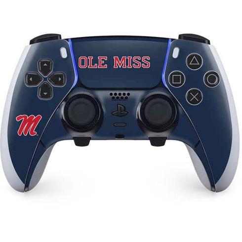 University of Mississippi Ole Miss Blue PS5 DualSense Edge Pro Controller Skin