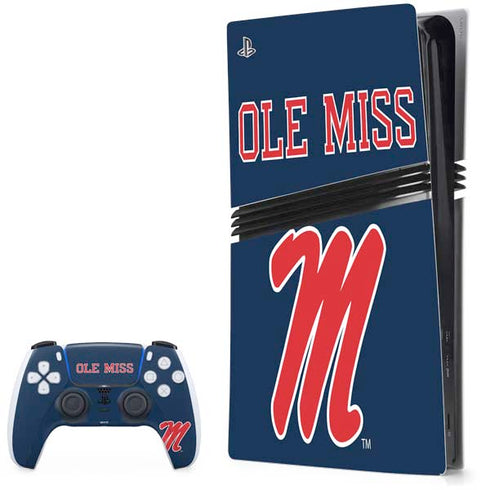 University of Mississippi Ole Miss Blue PS5 Pro Bundle Skin