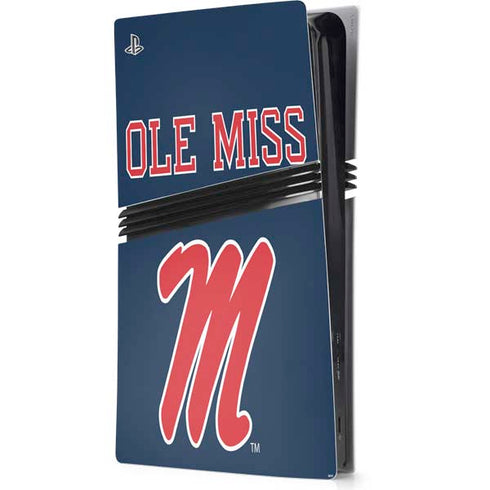 University of Mississippi Ole Miss Blue PS5 Pro Console Skin