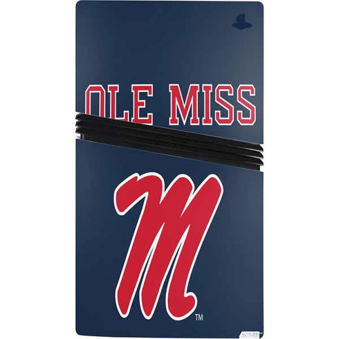 University of Mississippi Ole Miss Blue PS5 Pro Console Skin