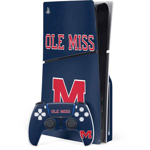 University of Mississippi Ole Miss Blue PlayStation PS5 Skins