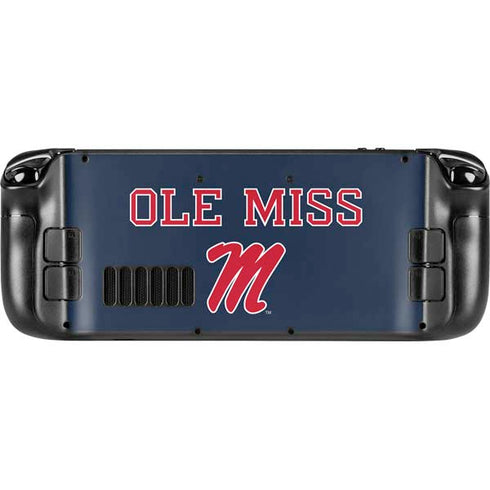 University of Mississippi Ole Miss Blue Steam Deck Handheld Gaming Computer OLED Skin