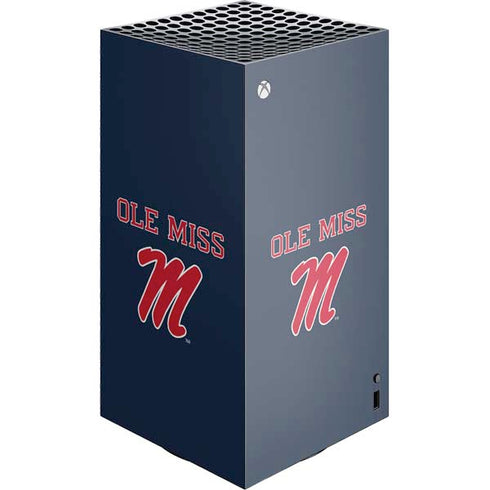 University of Mississippi Ole Miss Blue XBox Series X Digital Edition Console Skin