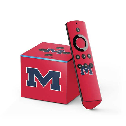 University of Mississippi Ole Miss Logo Red Fire TV Cube Skin