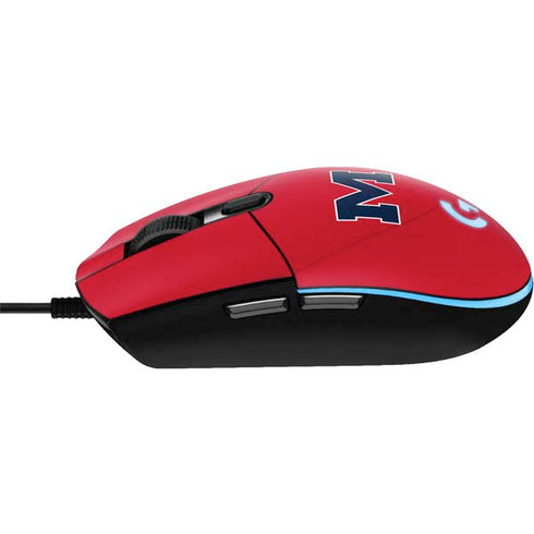 University of Mississippi Ole Miss Logo Red G203 Prodigy RGB Wired Gaming Mouse Skin