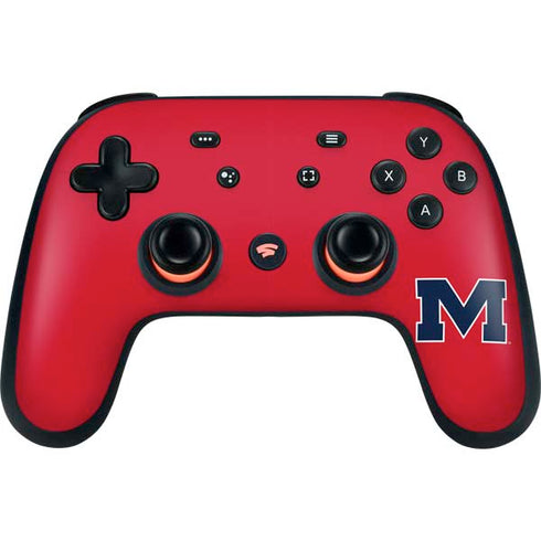 University of Mississippi Ole Miss Logo Red Google Stadia Controller Skin