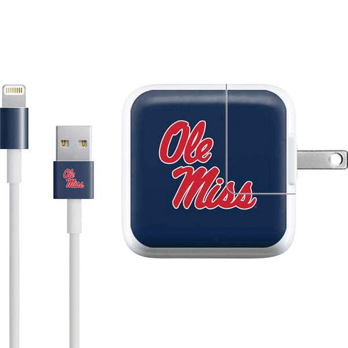 University of Mississippi Rebels Ole Miss iPad Charger (10W USB) Skin