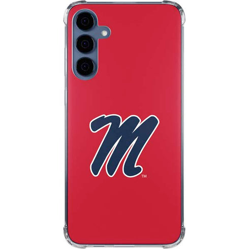 University of Mississippi Ole Miss Logo Red Galaxy A55 5G Clear Case