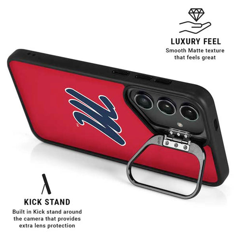 University of Mississippi Ole Miss Logo Red Galaxy S25 Kickstand Case