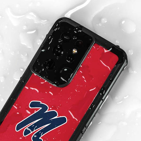 University of Mississippi Ole Miss Logo Red Galaxy S24 Ultra Waterproof Case