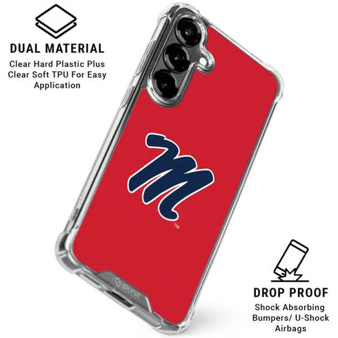 University of Mississippi Ole Miss Logo Red Galaxy S26 Clear Case