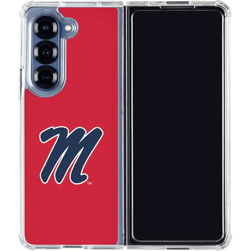 University of Mississippi Ole Miss Logo Red Galaxy Z Fold6 Clear Case